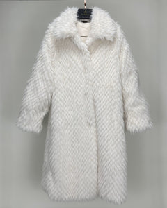 Luxe White Faux Fur Coat #24531